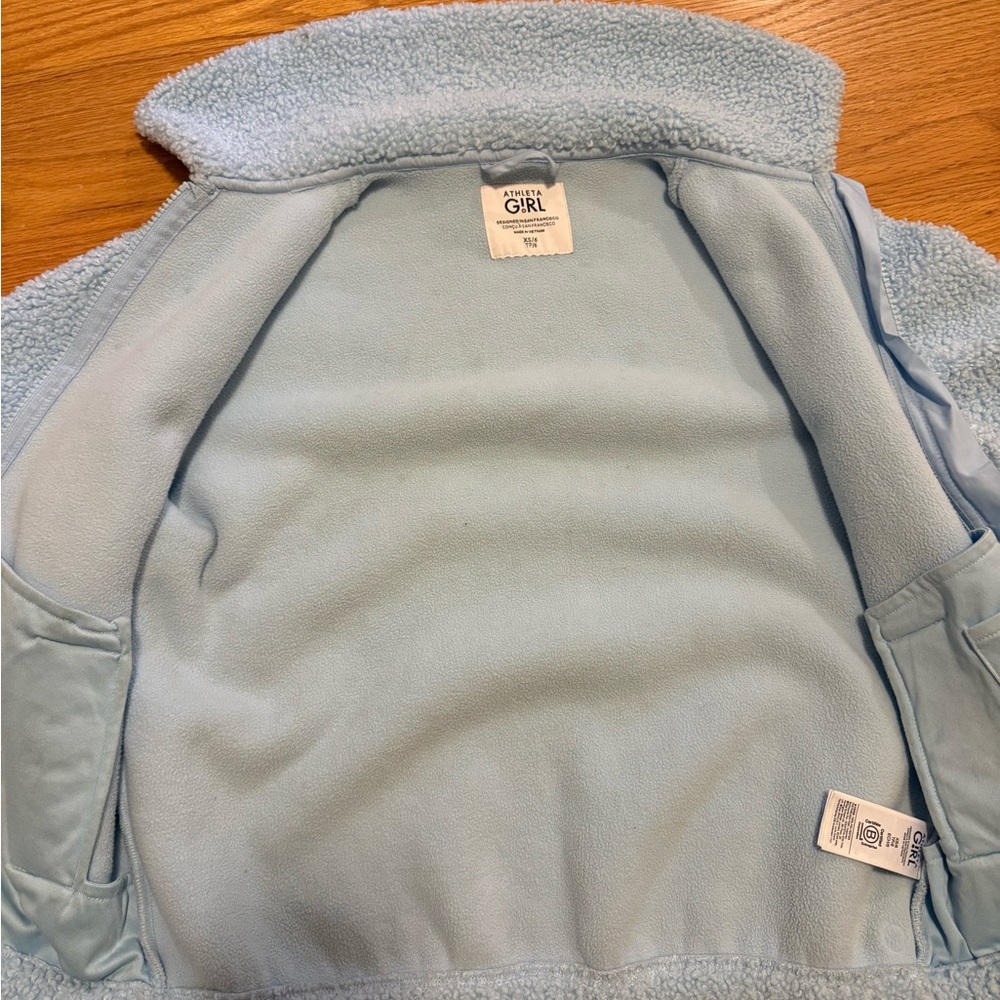 Athleta Girl Soft Blue Fleece Jacket